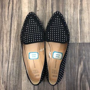 Time and tru studded black flats